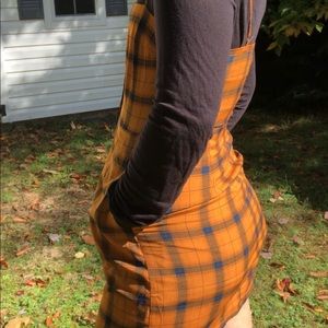 Mini Orange & Blue Plaid Spaghetti Strap